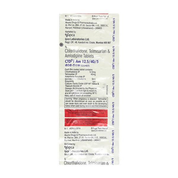 CTD T AM 12.5/40/5mg Tablet 10's