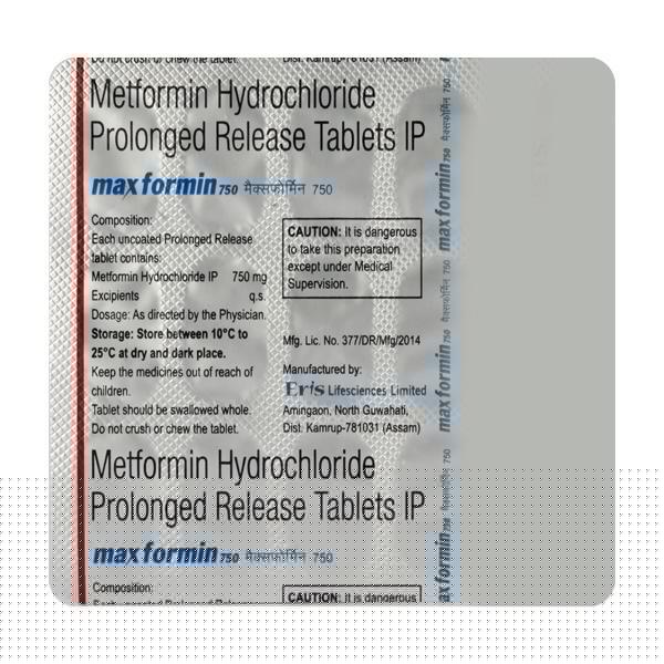 Maxformin 750mg Tablet 15'S