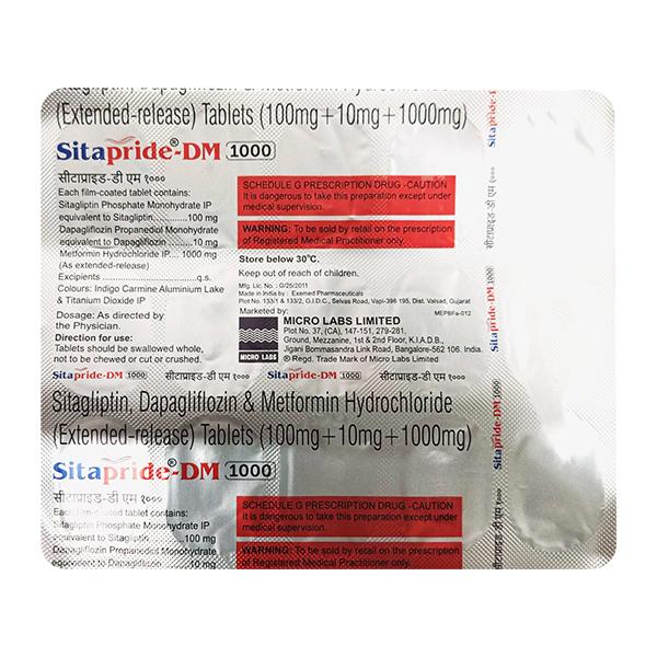 SITAPRIDE DM 1000 Tablet 15's