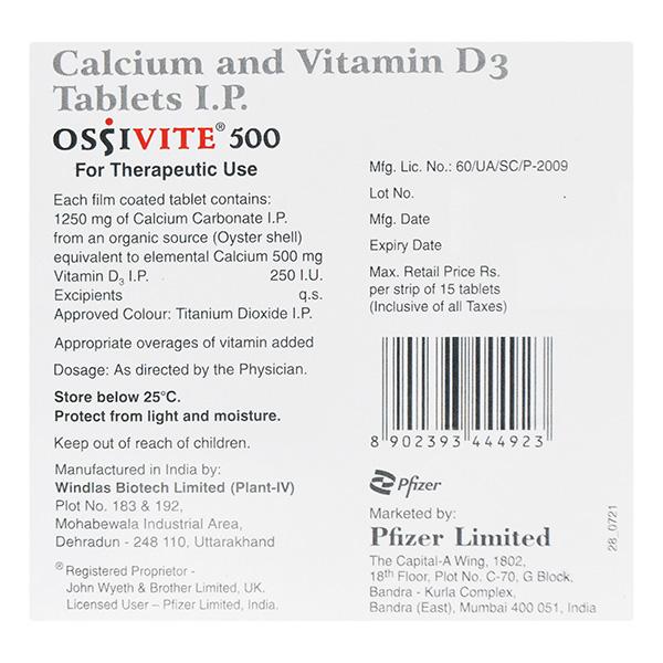 Ossivite 500mg Tablet 15'S