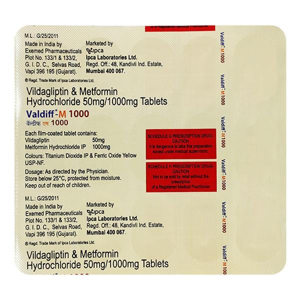 VALDIFF M 1000mg Tablet 15's