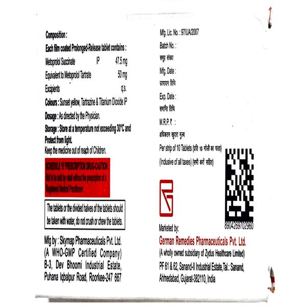 Metol XL 50mg Tablet 10'S