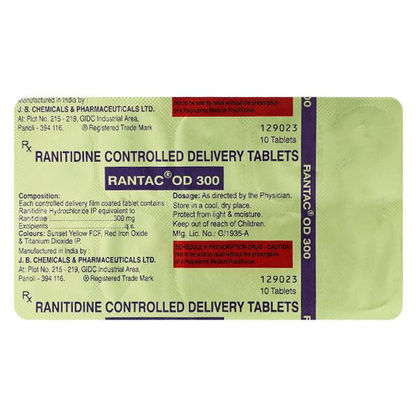 Rantac OD 300mg Tablet 10'S