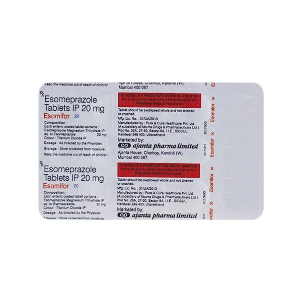 ESOMIFOR 20mg Tablet 15's