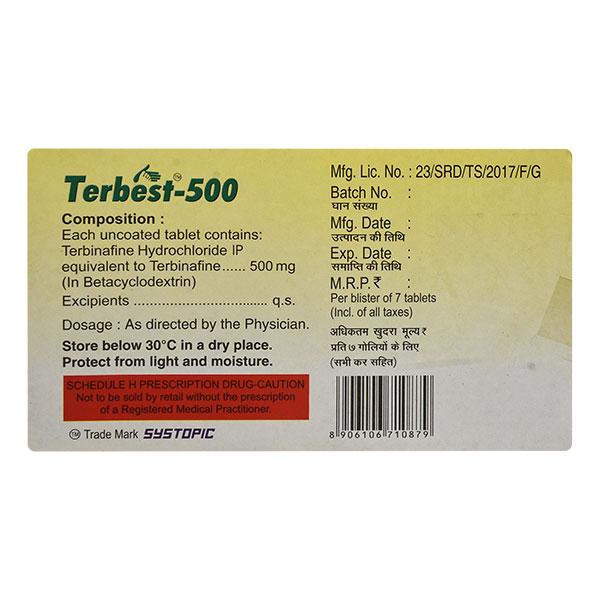 Terbest 500mg Tablet 7'S