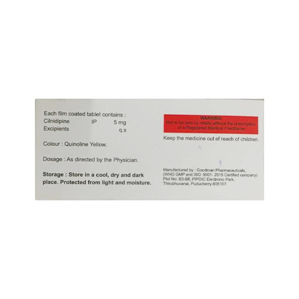 CILNIRON 5mg Tablet 10's