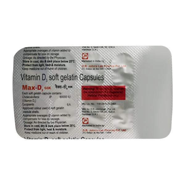 MAX D3 60k Softgel Capsule 8's