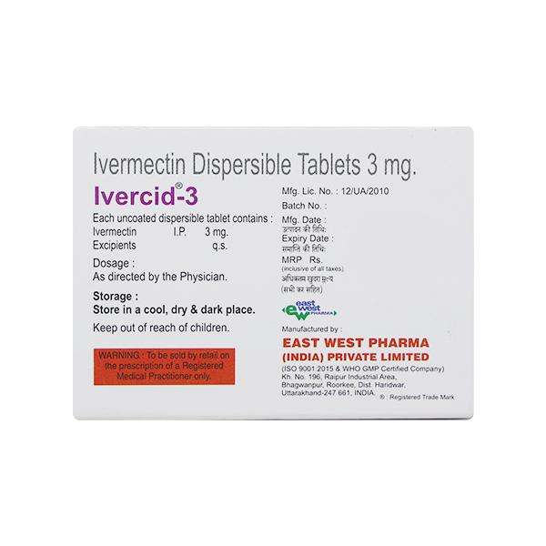 Ivercid 3mg Tablet 2'S