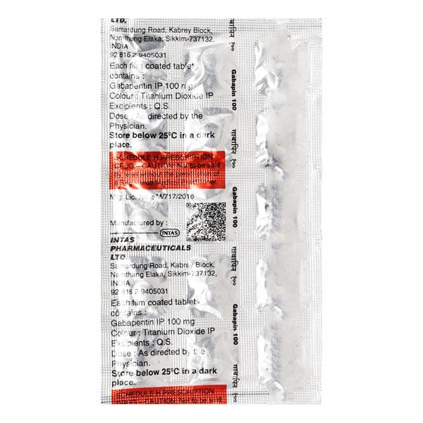 Gabapin 100mg Tablet 15'S