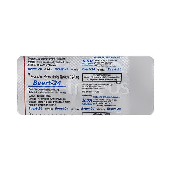Bvert 8mg Tablet 10'S