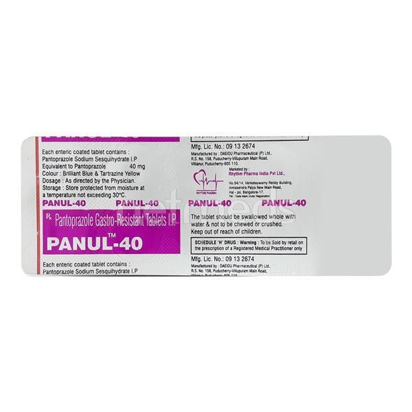 Panul 40mg Tablet 10'S