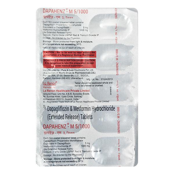 DAPAHENZ M 5/1000 Tablet 10's