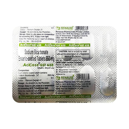 ACIDOSE GST 650 Tablet 10's