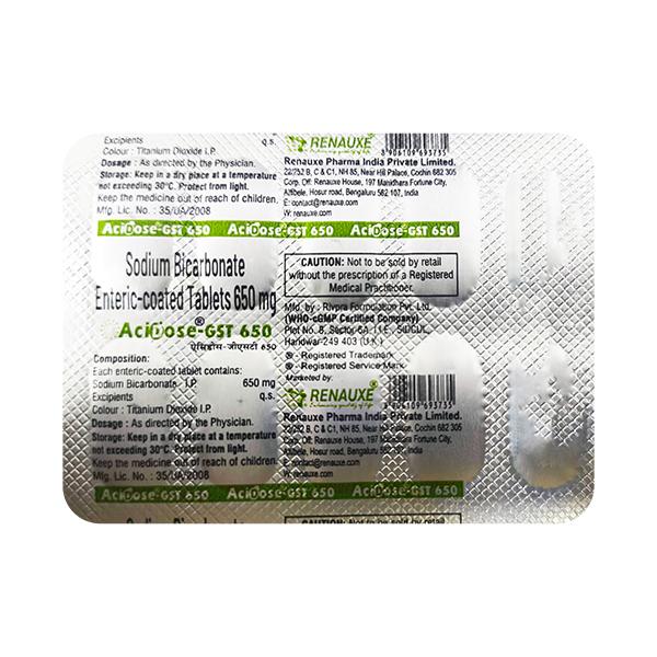 ACIDOSE GST 650 Tablet 10's