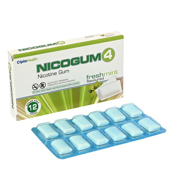 NICOGUM 4 SUGAR FREE FRESHMINT FLAVOURED Chew Gum 12's