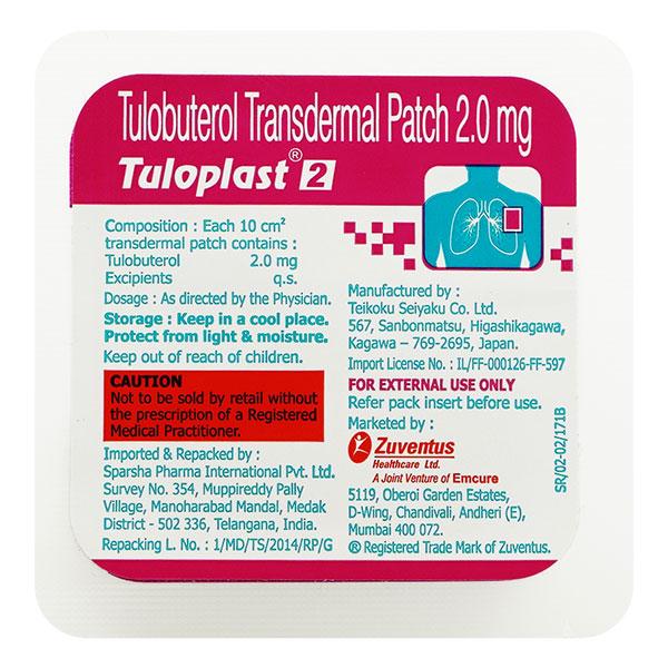 Tuloplast 2mg Transdermal Patch 1'S