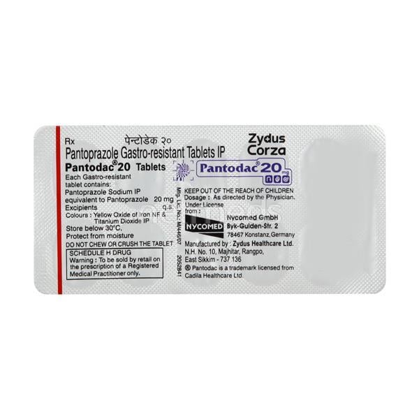 Pantodac 20mg Tablet 10'S