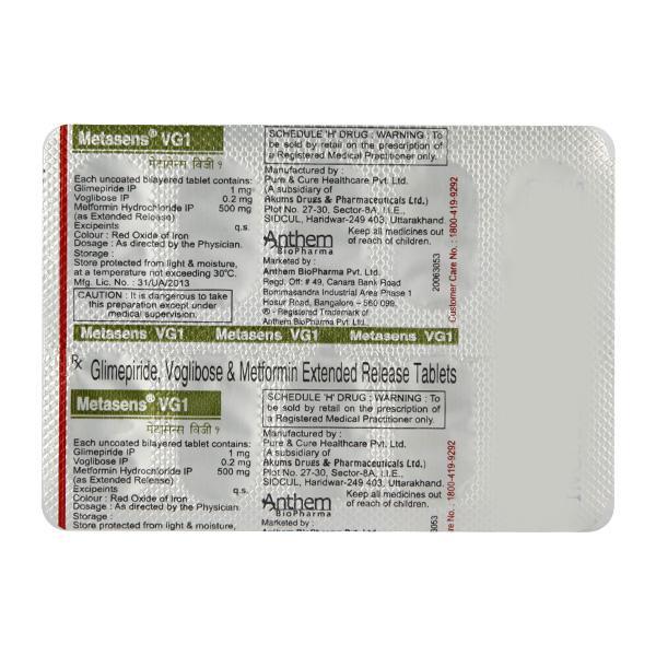 Metasens VG 1mg Tablet 10'S
