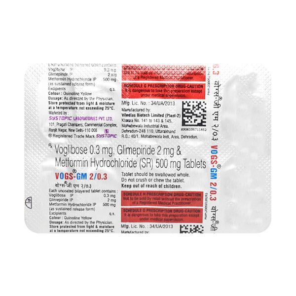 Vogs GM 2/0.3mg Tablet 10'S