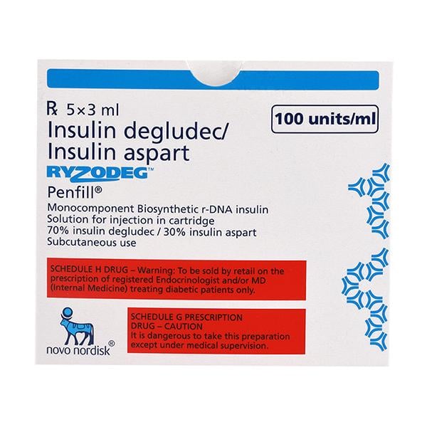 Ryzodeg 100IU Penfill Cartridge 1X3ml