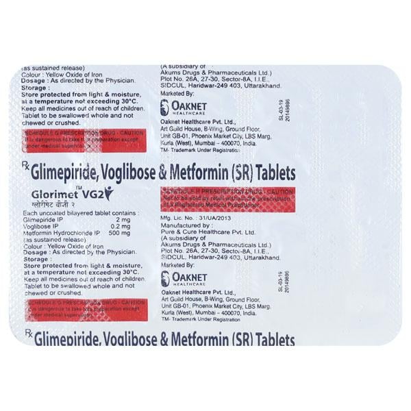 Glorimet VG 2mg Tablet 10'S