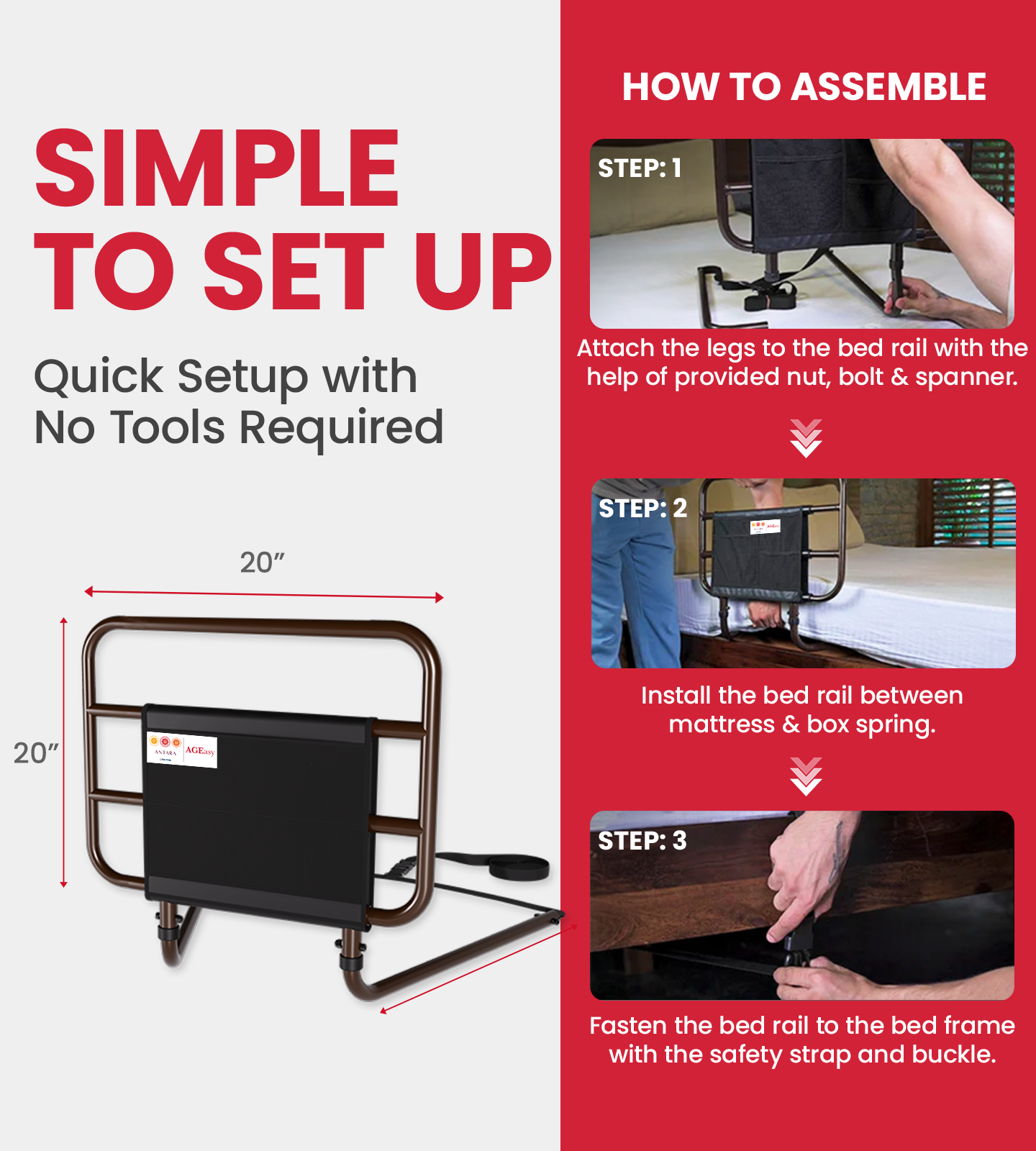AGEasy Safety Bed Rail for Seniors