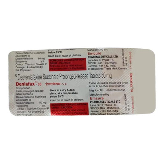 Denlafax 50mg Tablet 10'S