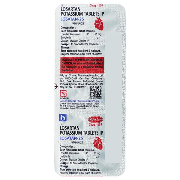 Losatan 25mg Tablet 10'S