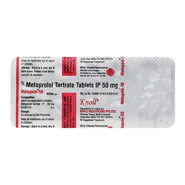 METOPOLE 50mg Tablet 10's