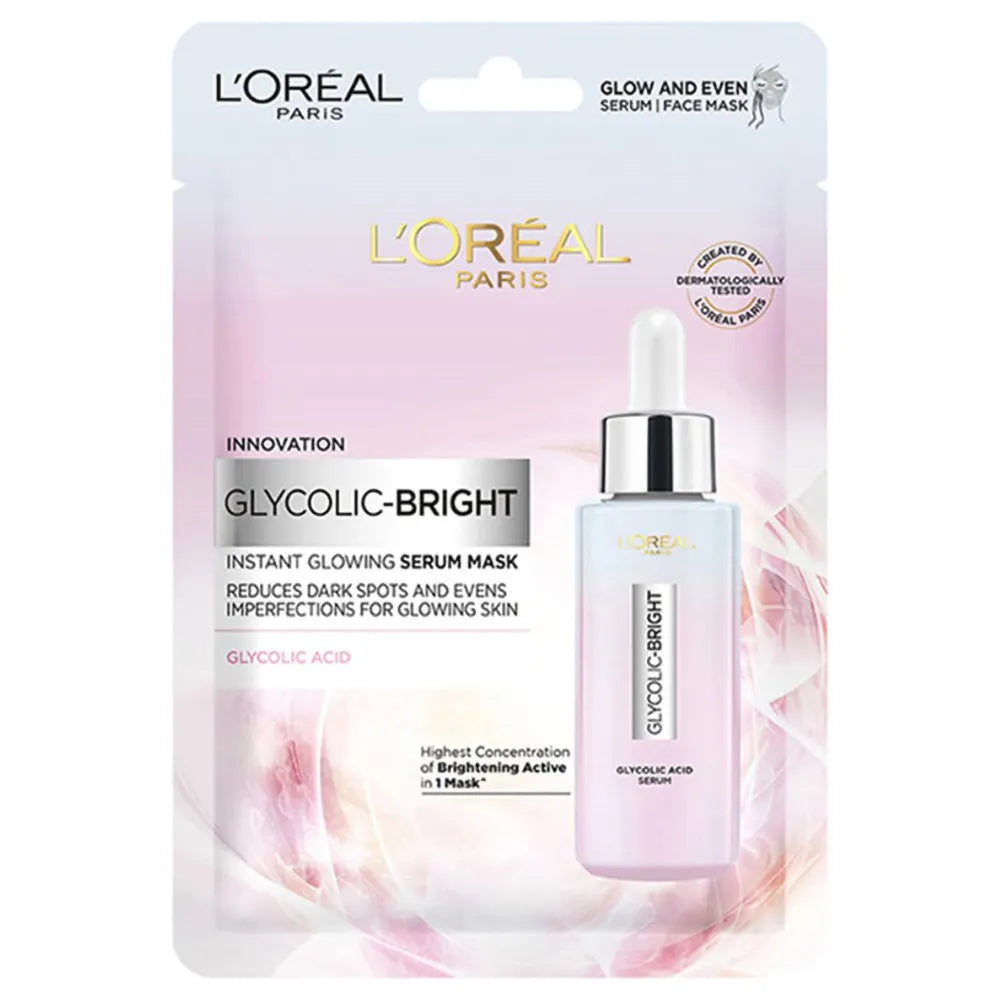 L'Oreal Paris Glycolic Bright Face Mask, 1 Count
