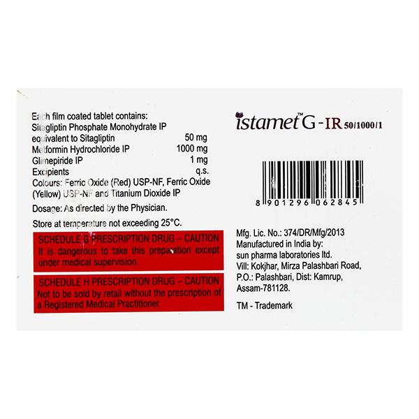 ISTAMET G IR 50/1000/1 Tablet 10's