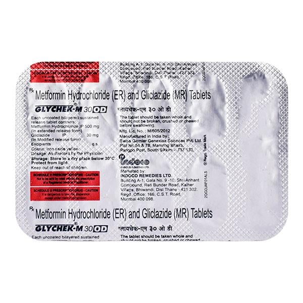 GLYCHEK M 30 OD Tablet 10's