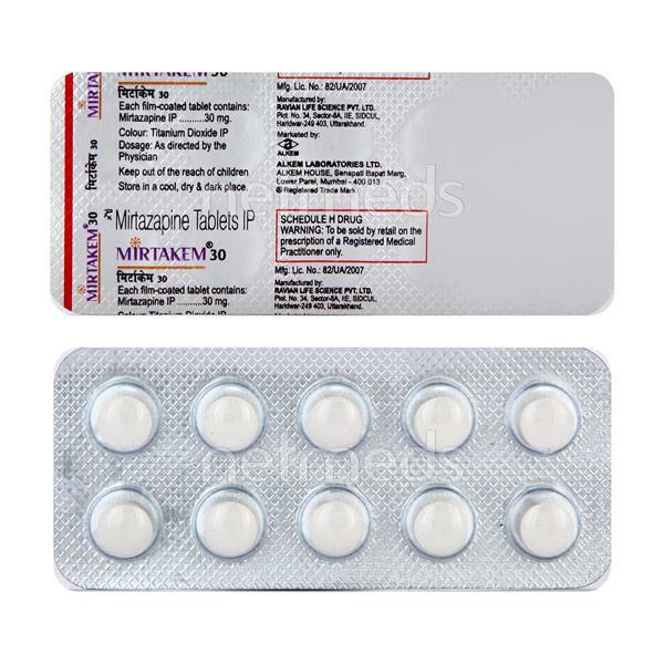 Mirtakem 30mg Tablet 10'S