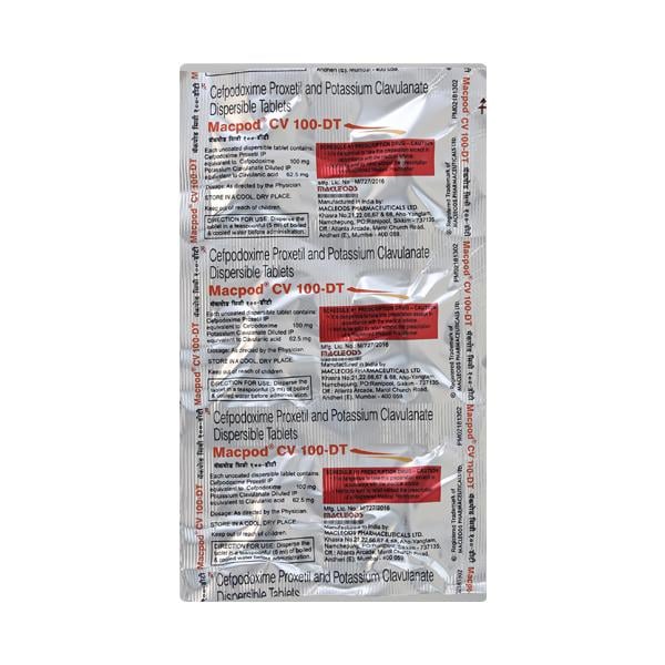 Macpod CV DT 100mg Tablet 6'S