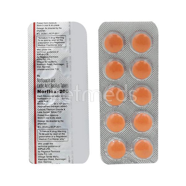 Norflox 200mg Tablet 10'S