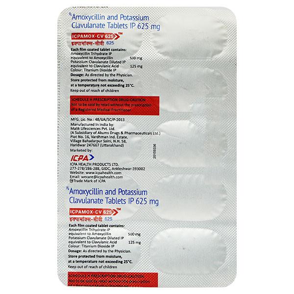 ICPAMOX CV 625 Tablet 10's
