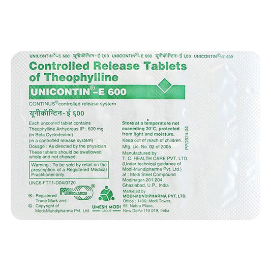 Unicontin E 600mg Tablet 10'S