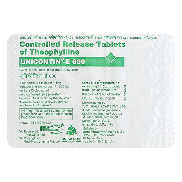 Unicontin E 600mg Tablet 10'S
