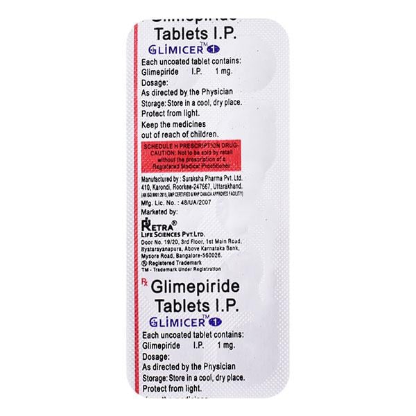 GLIMICER 1 Tablet 10's