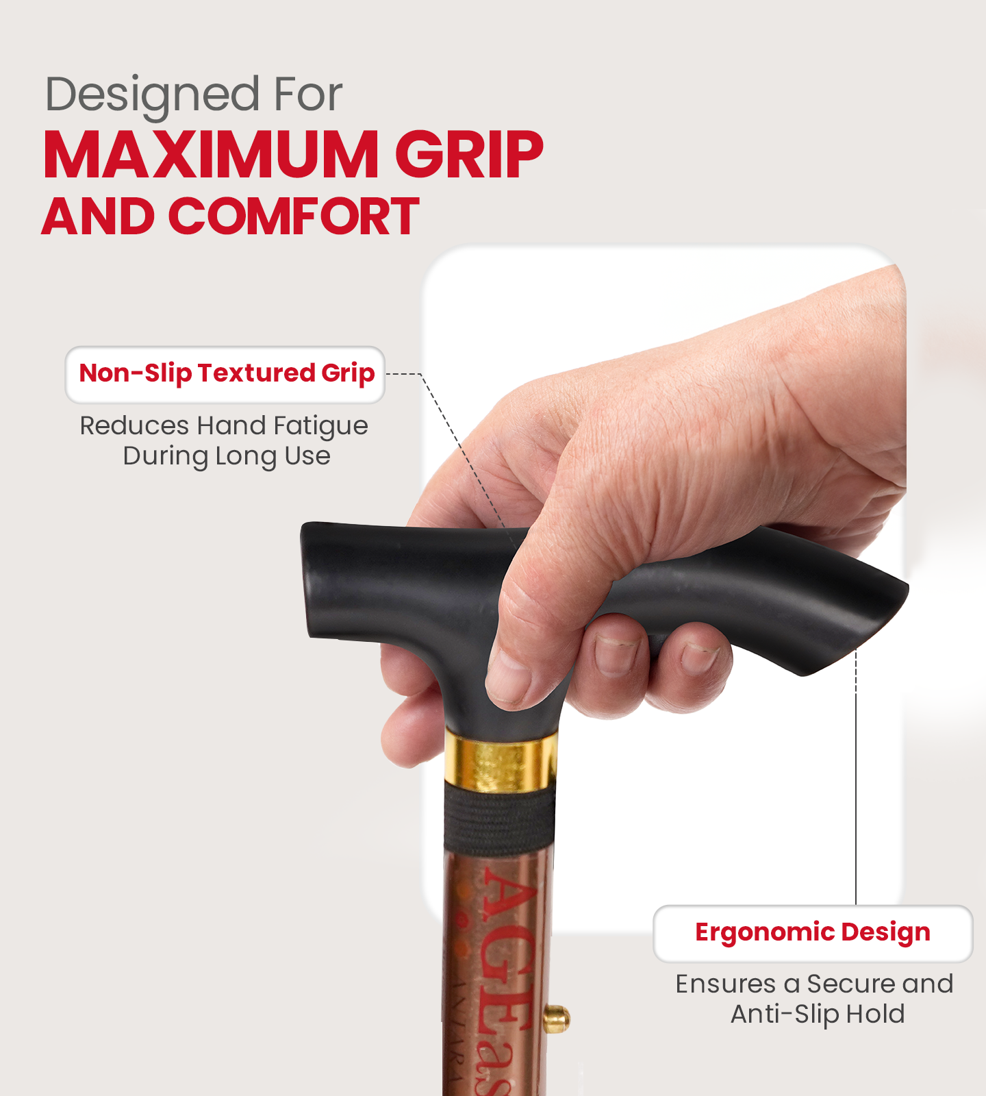 AGEasy Foldable Walking Stick (Copper)