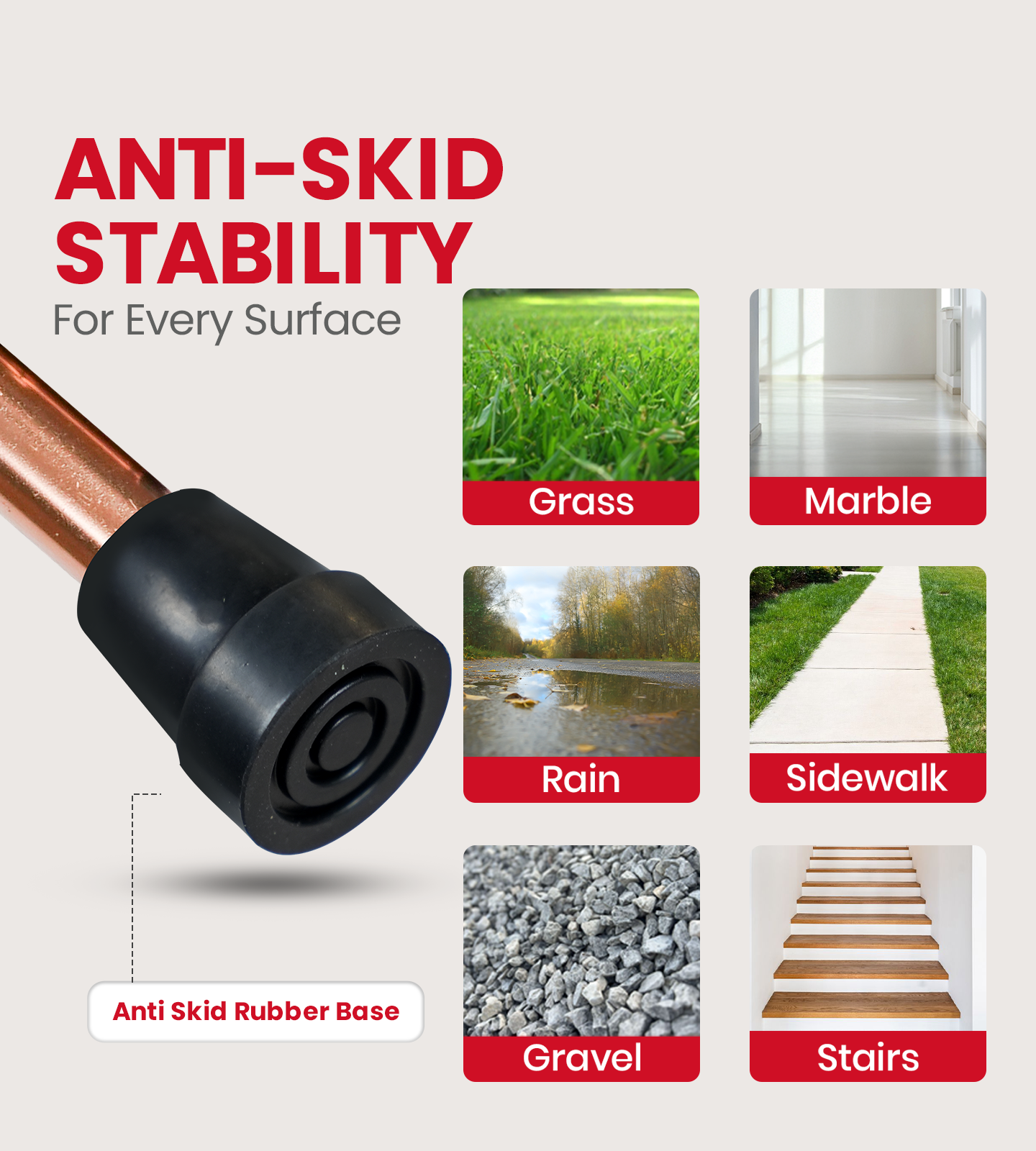 AGEasy Foldable Walking Stick (Copper)