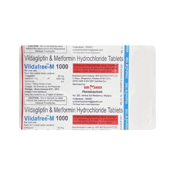 VILDAFREE M 1000 Tablet 10's