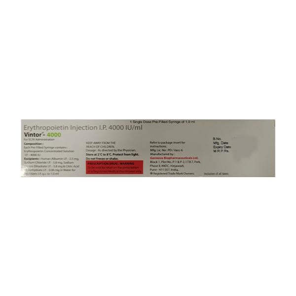 Vintor 4000IU Injection(Pfs) 1's