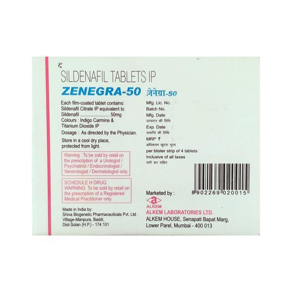 Zenegra 50mg Tablet 4'S