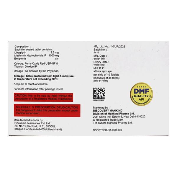 DYNAGLIPT LM 2.5/1000 Tablet 10's