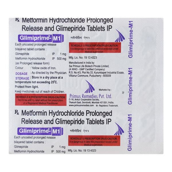 GLIMIPRIME M 1 Tablet 15's