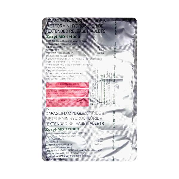ZORYL MD 1/1000 Tablet 10's