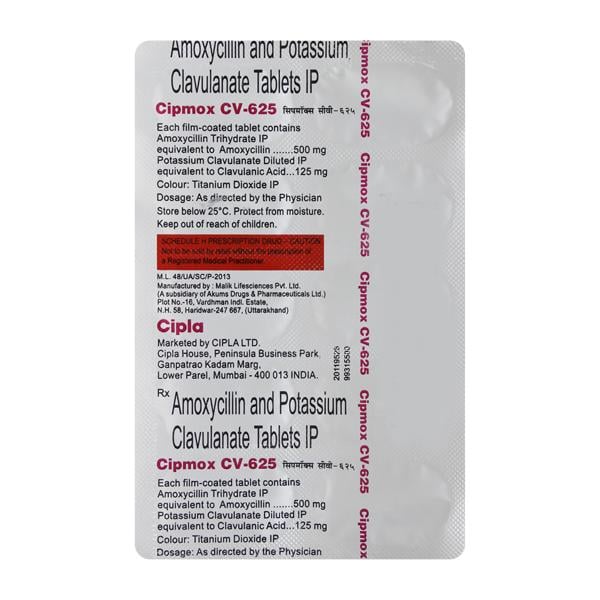 Cipmox CV 625mg Tablet 10'S