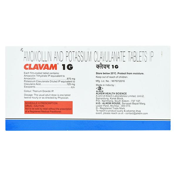 CLAVAM 1gm Tablet 10's