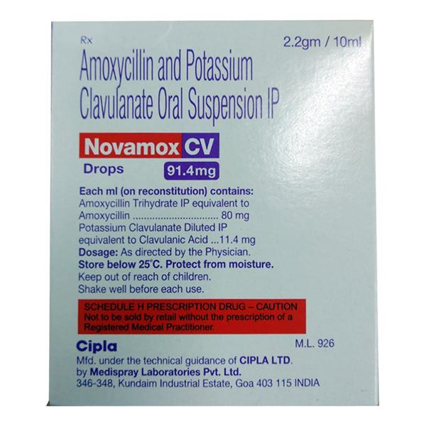 Novamox CV Tangy Orange Flavour Drops 10ml